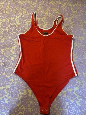 wild fable Red Bodysuit with White Trim